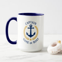 Nom du bateau capitaine Ancre Gold Style Laurel La