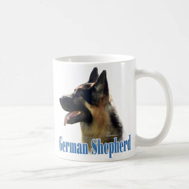 Mug Nom du berger allemand (noir/tan) (Droite)