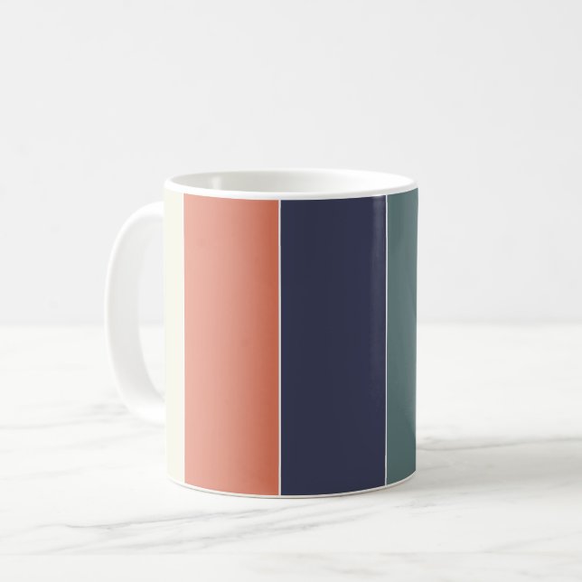 Mug Nom du bloc de couleur Bleu Vert rose (Devant gauche)