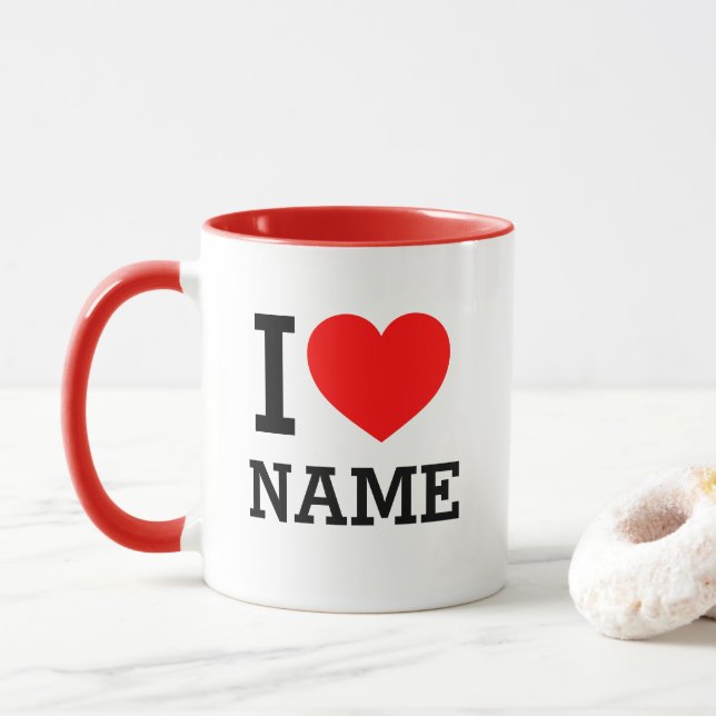 Mug Nom du coeur (Avec donut)