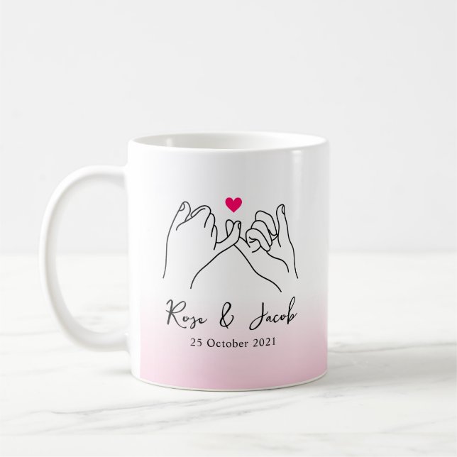 Mug Nom du couple Saint-Valentin Promise Pinky (Gauche)