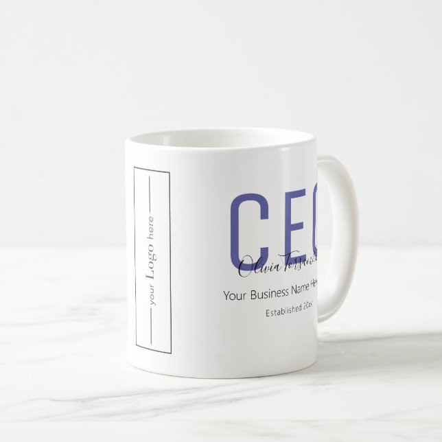 Mug Nom du directeur général Logo de l'entreprise (Devant droit)
