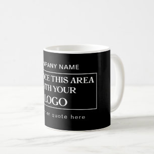Mug Nom du logo de l'entreprise Devise Noir ou toute c