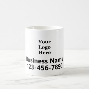 Mug Nom du logo de l'entreprise et numéro de téléphone