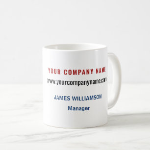 Mug Nom du logo de l'entreprise Site Web Employé Promo