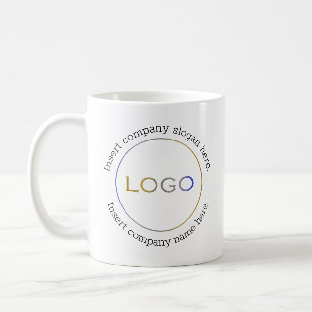 Mug Nom du logo de l'entreprise Slogan Minimalist Prof (Gauche)
