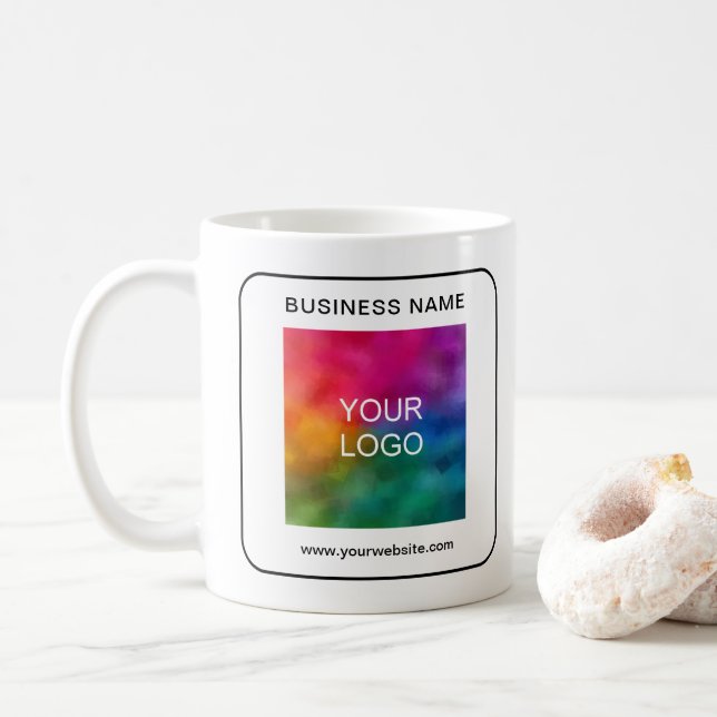 Mug Nom du logo de l'entreprise Url Code QR Modèle cli (Avec donut)