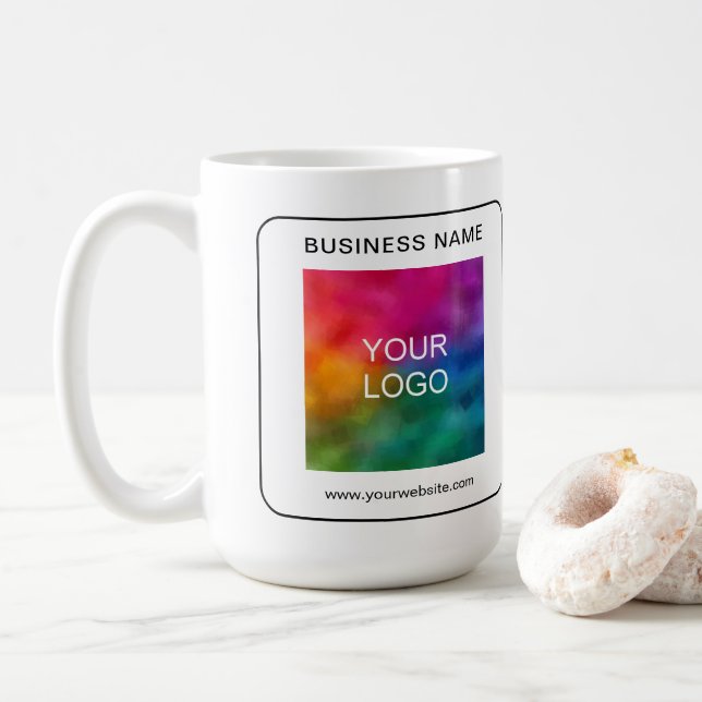 Mug Nom du logo professionnel personnalisé Url QR Code (Avec donut)