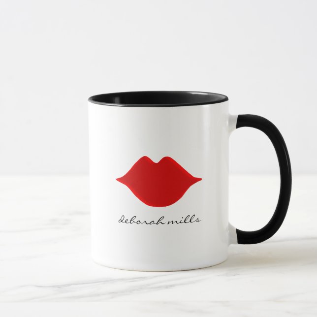 Mug nom du manuscrit aux lèvres rouges (Droite)