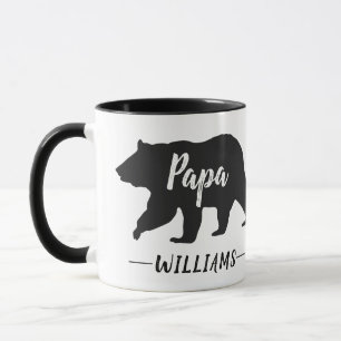 Mug Nom du monogramme de l'ours de Papa Russe