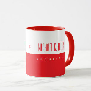 Mug Nom du monogramme et emploi Couleur rouge moderne