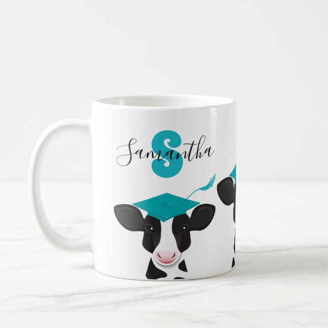 Mug Nom du monogramme Graduation de la vache (Gauche)