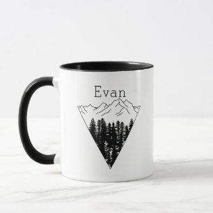 Mug Nom du monogramme Montagne Arbres Nature Lover Hik