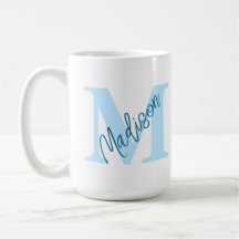 Nom du monogramme personnalisé Musique bleue