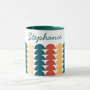 Mug Nom du Motif de forme géométrique demi-cercle