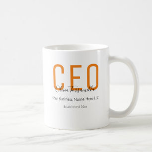 Mug Nom du PDG Orange Black