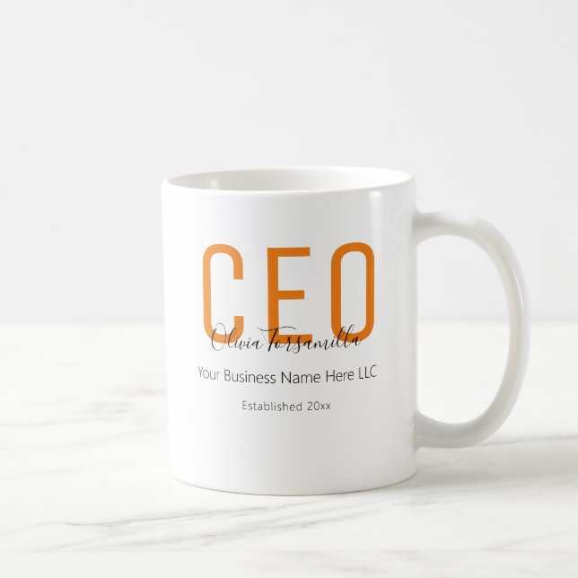 Mug Nom du PDG Orange Black (Droite)