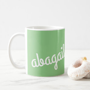 Mug Nom du script Cadeau personnalisé Sage Vert Café M