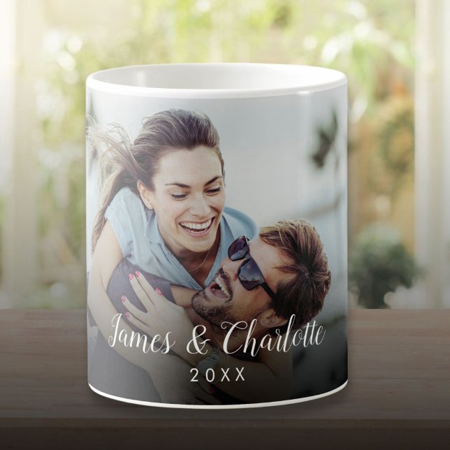 Mug Nom du script de la photo de votre couple préféré (Your Favorite Couple Photo Script Name Coffee Mug)