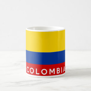 Mug nom du texte du drapeau de la colombie