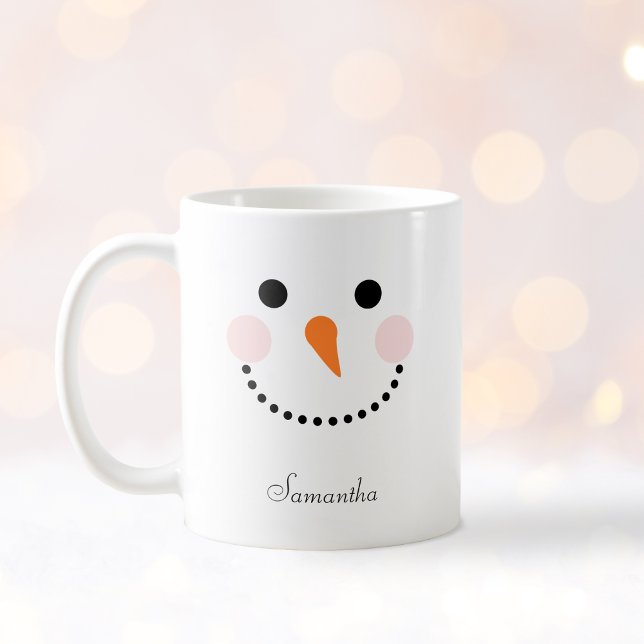 Mug Nom du visage du bonhomme de neige mignon (Créateur téléchargé)