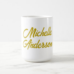 Mug Nom écrit à la main minimaliste moderne de couleur