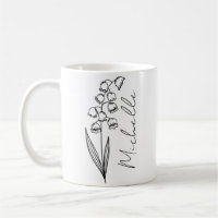 Nom Élégant de Script Fleur du Mois de Naissance d