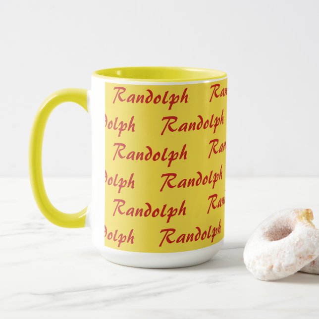 Mug - Nom en mosaïque dans le script (Avec donut)