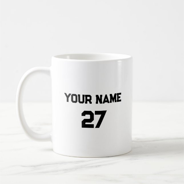Mug Nom et numéro du sport Personnalisé (Gauche)