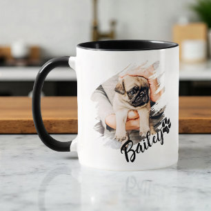 Mug Nom et photo de typographie simple et moderne pour