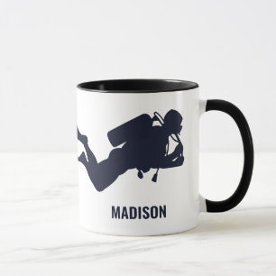 Mug Nom et texte personnalisés Plongée sous-marine