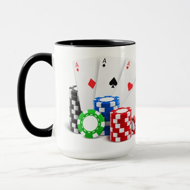 Mug Nom et texte personnalisés Poker / Casino (Gauche)