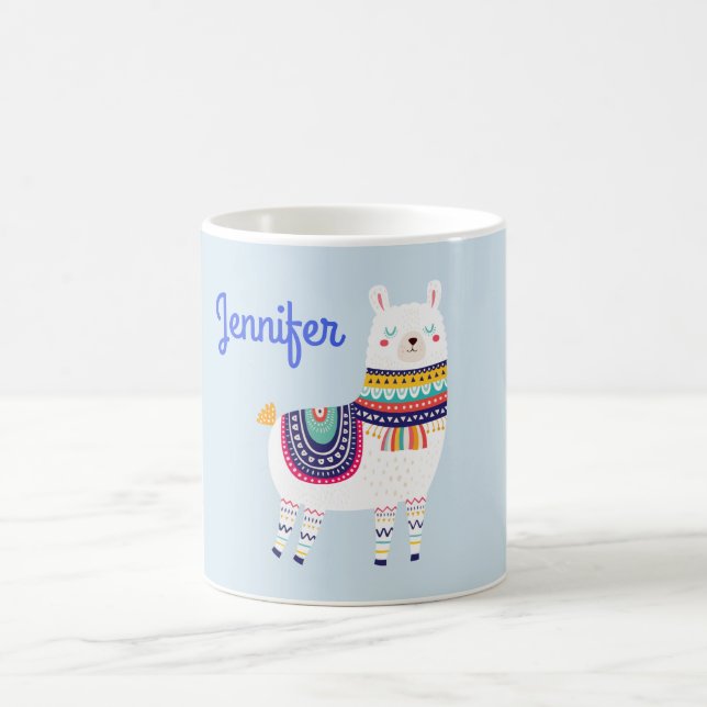 Mug Nom fait sur commande mignon de lama (Centre)