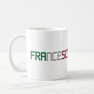 Mug Nom Francesco Drapeau italien Couleurs Typographie
