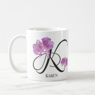 Mug Nom Karen personnalisable jolie fille à fleurs ros