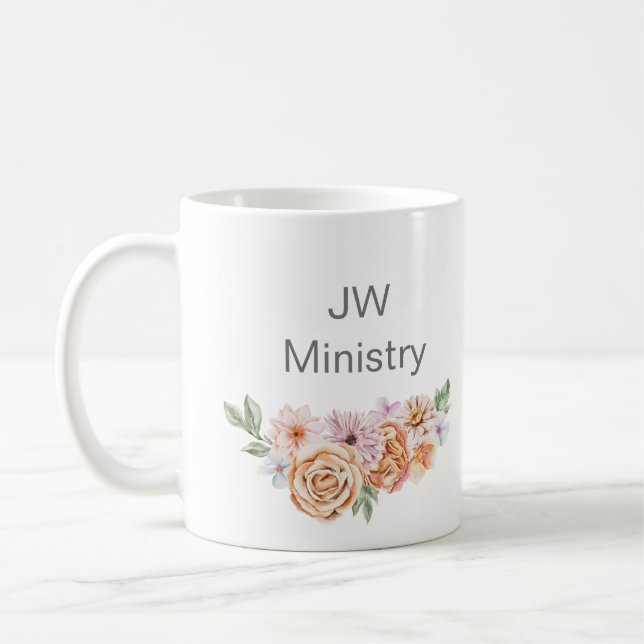 Mug Nom Lettre du ministère JW personnalisée Écriture  (Gauche)