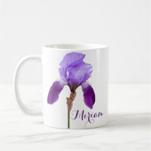 Nom Miriam personnalisable jolie fleur iris violet