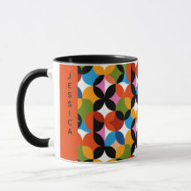 Nom moderne couleur motif rétro du milieu du siècl
