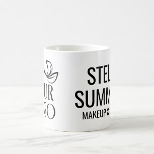 Mug Nom Moderne en Grandes Lettres Noires & Logo