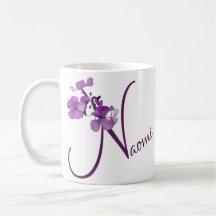 Nom Naomi personnalisable joli mauve floral fun