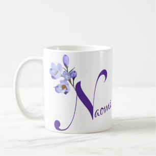 Mug Nom Naomi personnalisable joli mauve girly floral