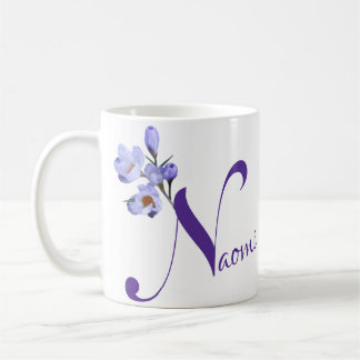 Mug Nom Naomi personnalisable joli mauve girly floral