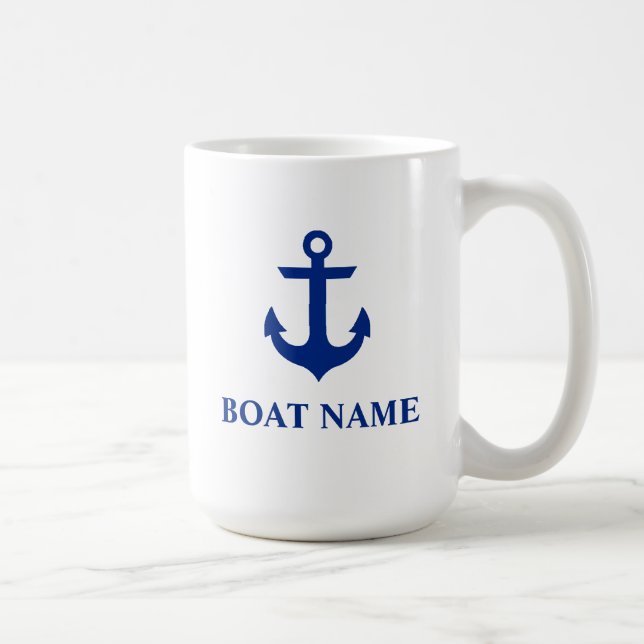 Mug Nom nautique Ancre Grande (Droite)