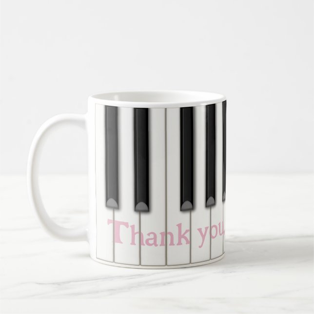 Mug Nom ou message personnalisé du clavier de piano en (Gauche)