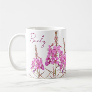 Mug Nom personnalisable Becky joli rose floral élégant