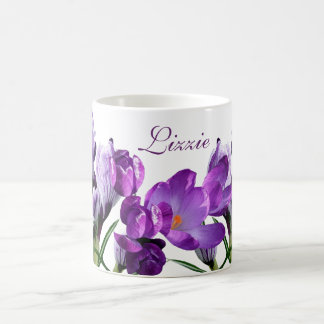 Mug Nom personnalisable Lizzie fleurs violettes tendan