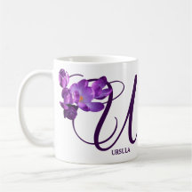 Nom personnalisable Ursula violet fleurs boho girl
