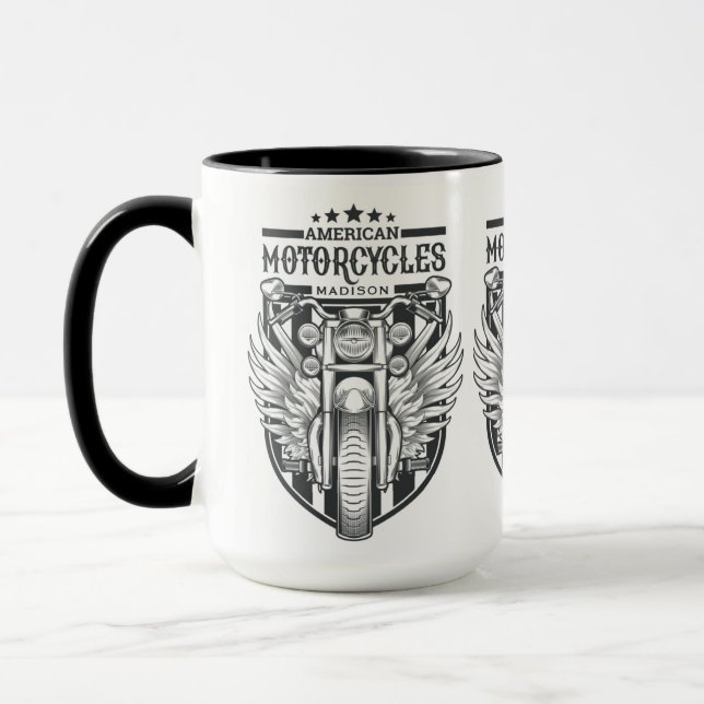 Mug Nom personnalisé "American Motocycles" muqueuses (Gauche)