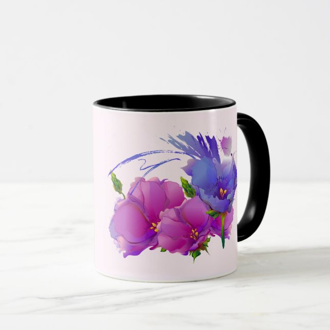 Mug Nom personnalisé Aquarelle Floral Cadeau (Devant droit)