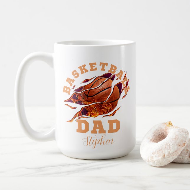 Mug Nom personnalisé basketball papa fête des pères (Avec donut)